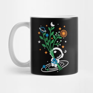 Astronaut flowers embroidery patch Mug